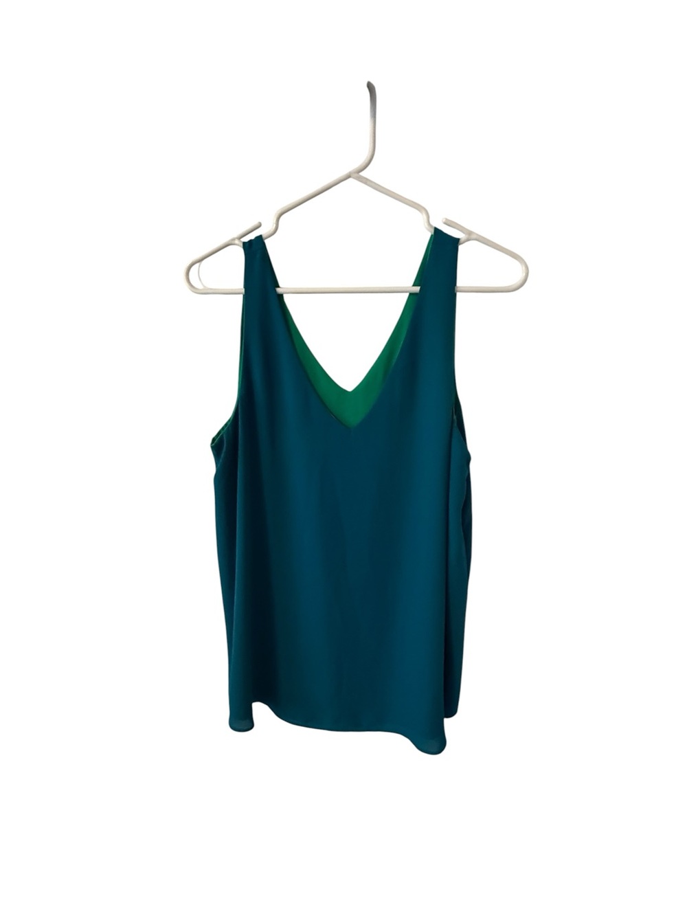 Lilly Pulitzer women's  Teal Double-Layer V-Neck Tank Top - Teal/Green size M